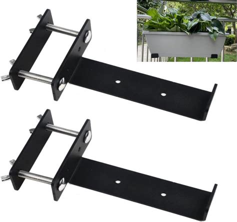 metal railing planter bracket|adjustable deck rail planter brackets.